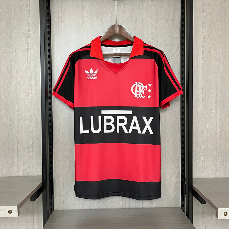 Camisa Flamengo Home Retro 1986 Torcedor Adidas Masculina - Vermelho e Preto