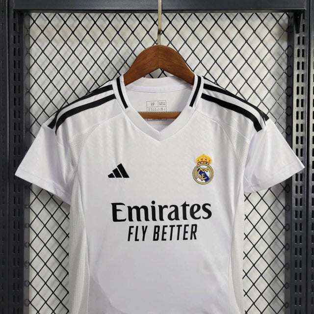 Kit Infantil Real Madrid Home 24/25 Adidas Masculina - Branca