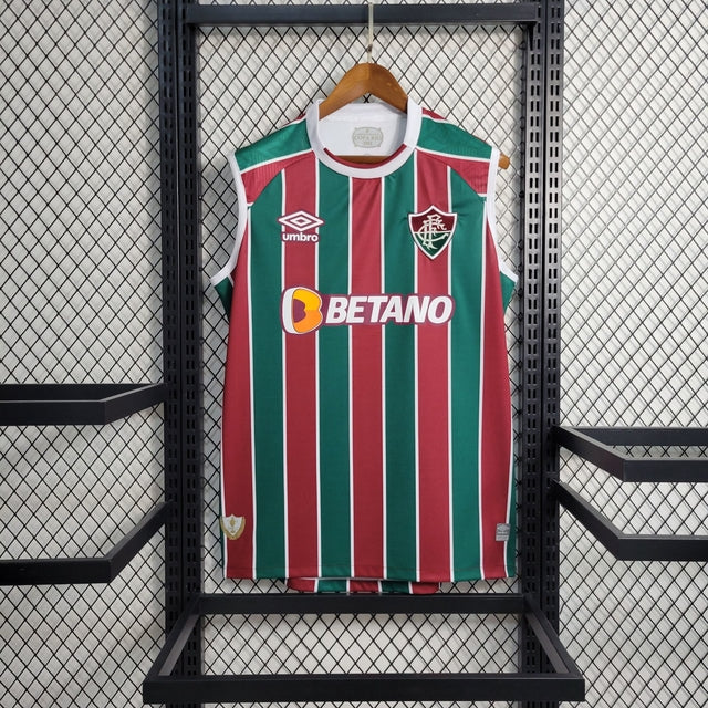 Camisa Fluminense Home Regata 23/24 Torcedor Umbro Masculina - Vermelha e Verde