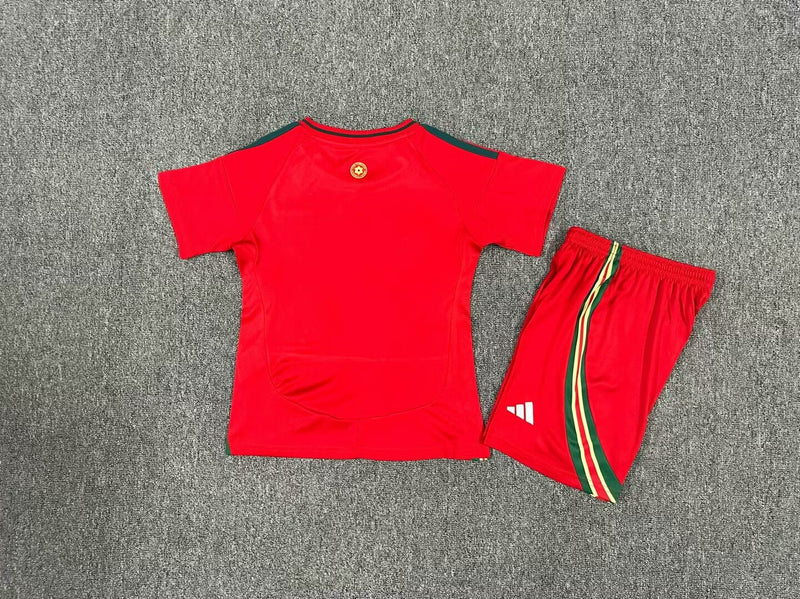 Kit Infantil Pais de Gales Home 24/25 Adidas Unissex - Vermelho