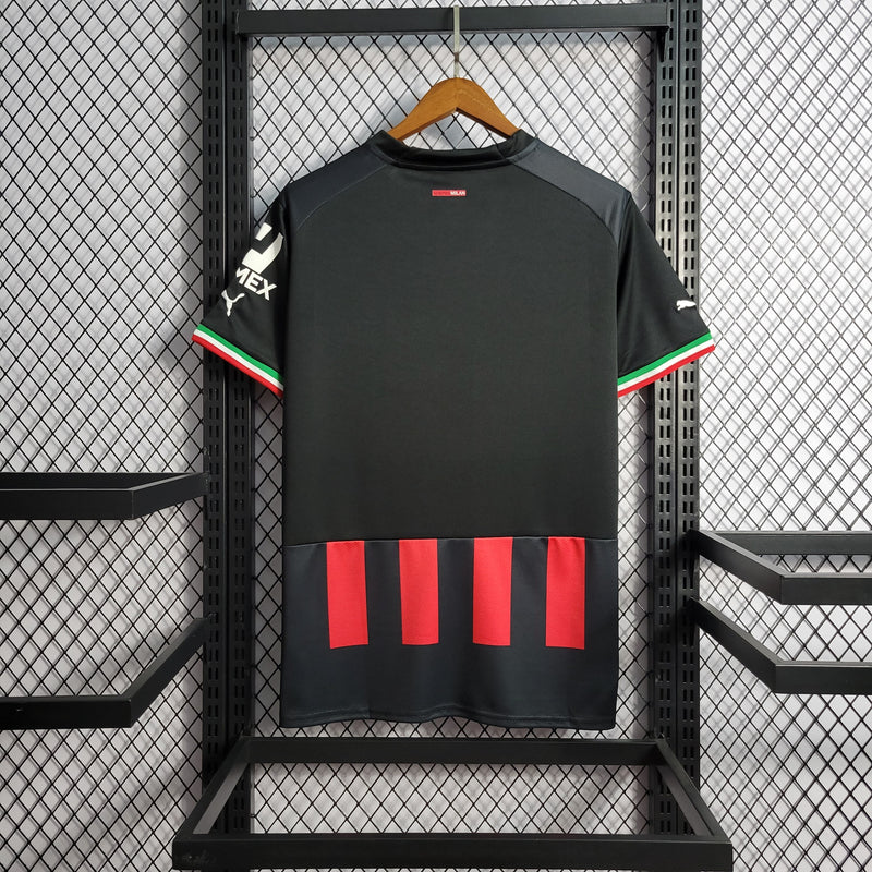 Camisa Milan Home 22/23 Torcedor Puma Masculina - Vermelho e Preto