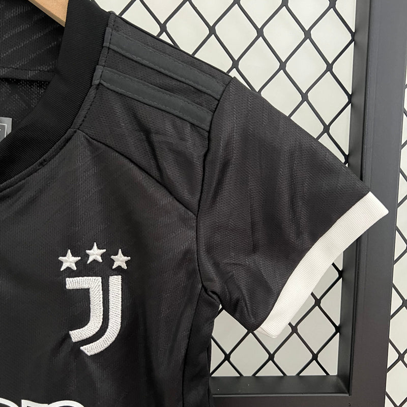 Kit Infantil Juventus Third 23/24 Unissex Adidas - Preta