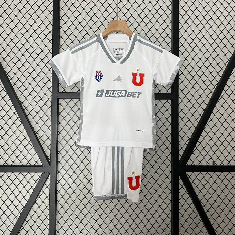 Kit Infantil Universidad de Chile Away 24/25 Unissex Adidas -  Branco