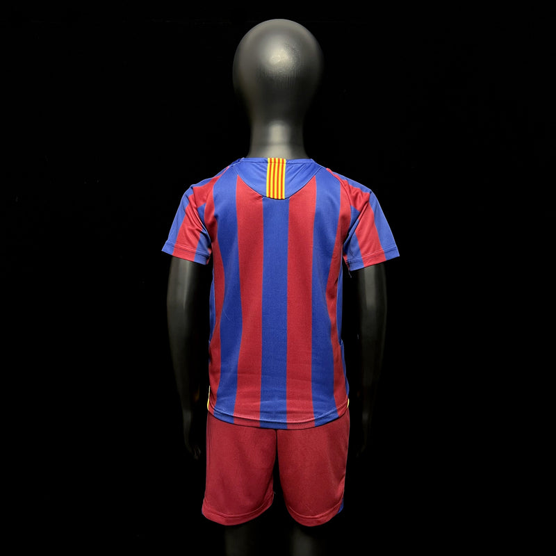 Kit Infantil Barcelona Retrô Home 2006 Camisa + Shorts Nike  Unissex - Grená