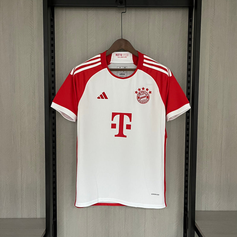 Camisa Bayern De Munique Home 23/24 Torcedor Adidas Masculino - Branco e Vermelho