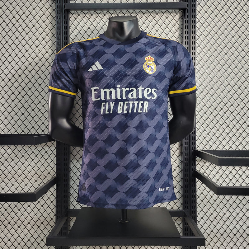 Camisa Real Madrid Away 23/24 Jogador Adidas Masculina - Azul e Preta