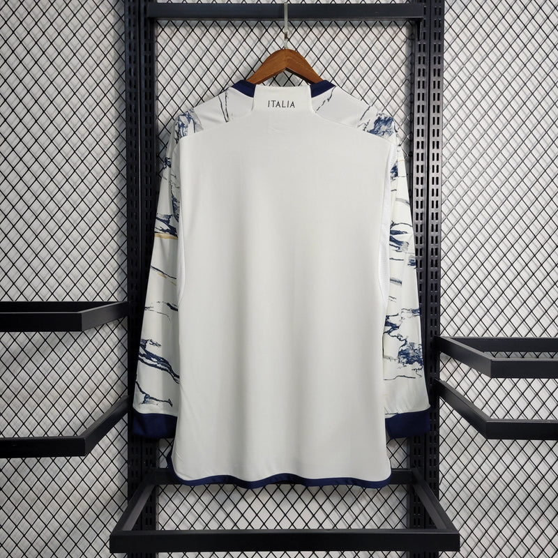 Camisa Itália Away Manga Longa 23/24 Torcedor Adidas Masculina - Branca