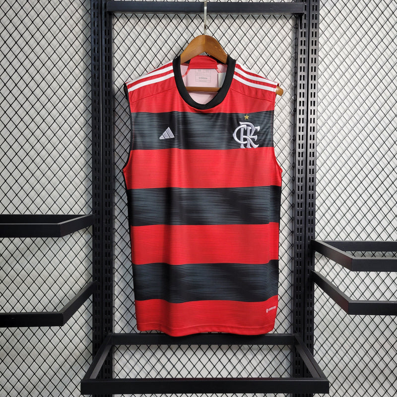 Camisa Flamengo Home Regata 23/24 Torcedor Adidas Masculino - Vermelho e Preto