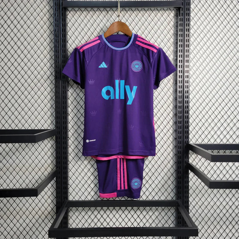 Kit Infantil Charlotte Away 24/25  Unissex Adidas - Roxo