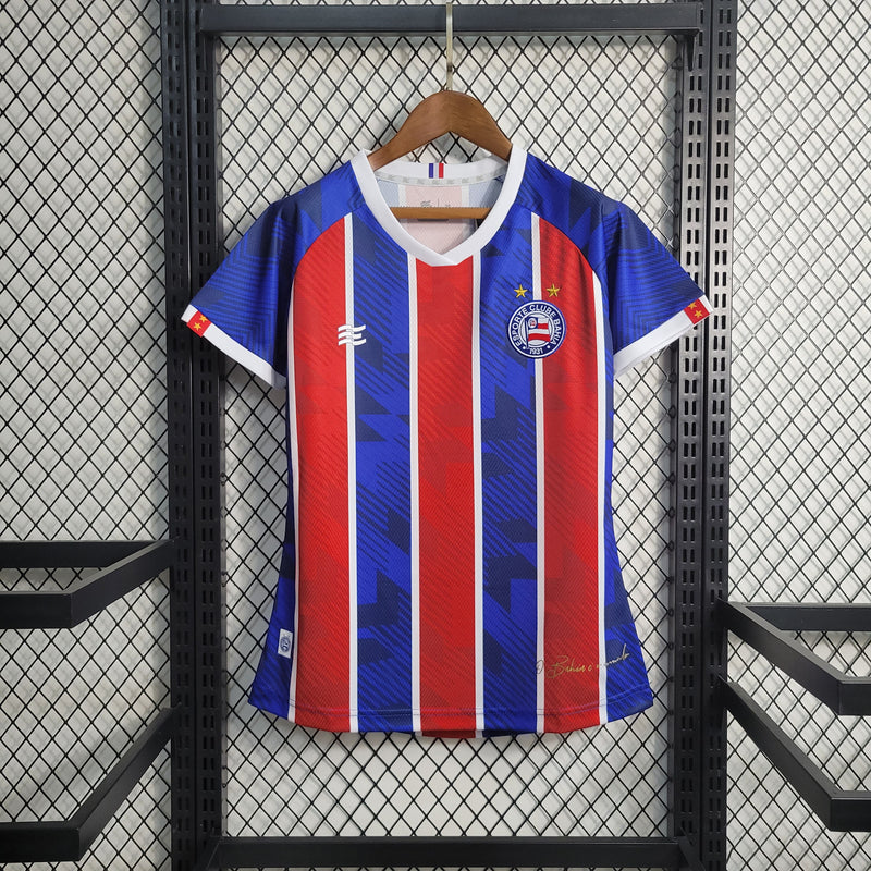 Camisa Bahia Away 23/24 Torcedor Feminino - Vermelho, Azul e Branco