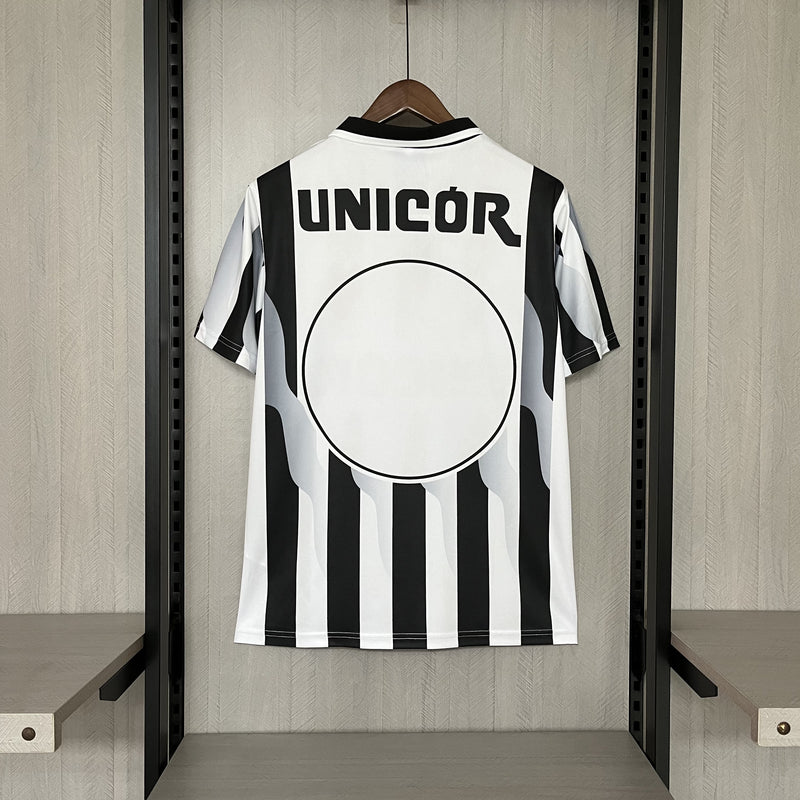 Camisa Santos Retro Away 1998 Torcedor Masculina - Branca e Preta