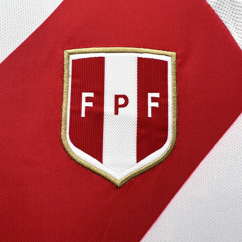 Camisa Peru Home 24/25 Torcedor Adidas Masculina - Branco e Vermelho