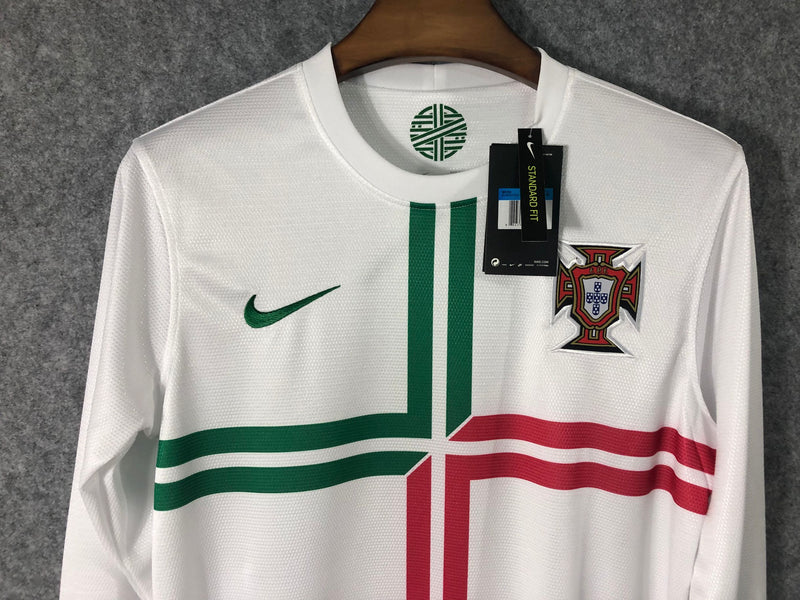 Camisa Portugal Away Retro Manga Longa 12/13 Torcedor Nike Masculina - Branca