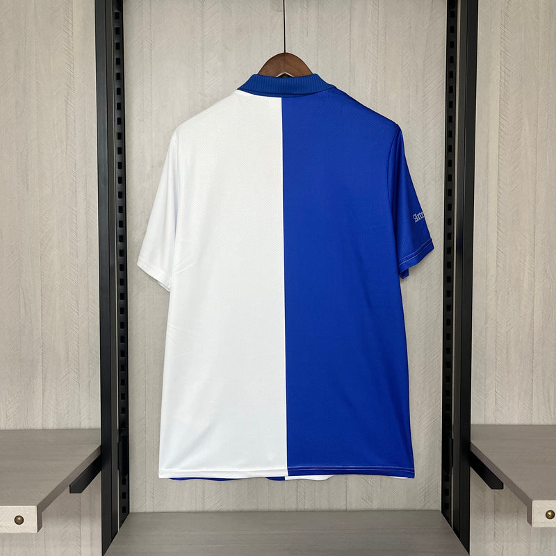 Camisa BlackBurn Rovers Home Retro 94/95 Torcedor Asics Masculino - Azul e Branco