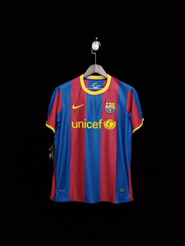 Camisa Barcelona Retrô Home 10/11 Nike Masculina - Azul e Grená