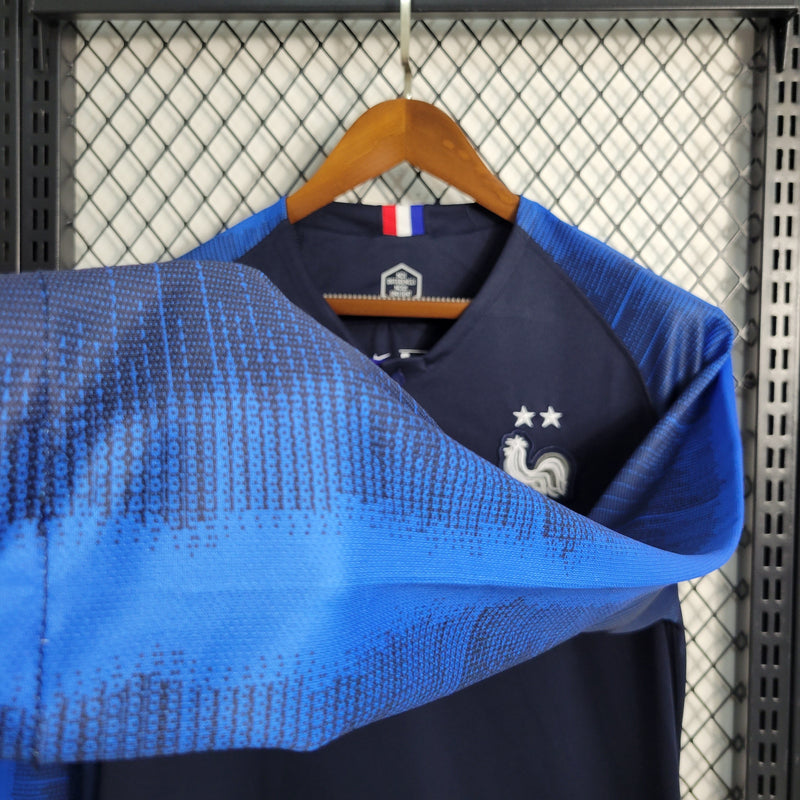 Camisa França Home Manga Longa 2018 Torcedor Nike Masculina - Azul Marinho