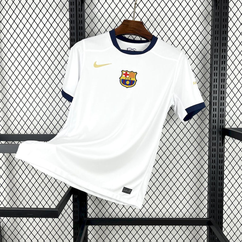 Camisa Barcelona Pré Jogo 24/25 Torcedor Nike Masculina - Branco