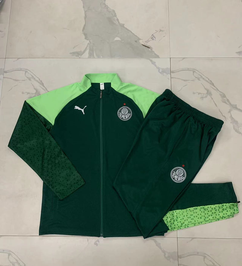 Kit Treino Agasalho + Calça Palmeiras 24/25 Torcedor Puma Masculino - Verde Escuro