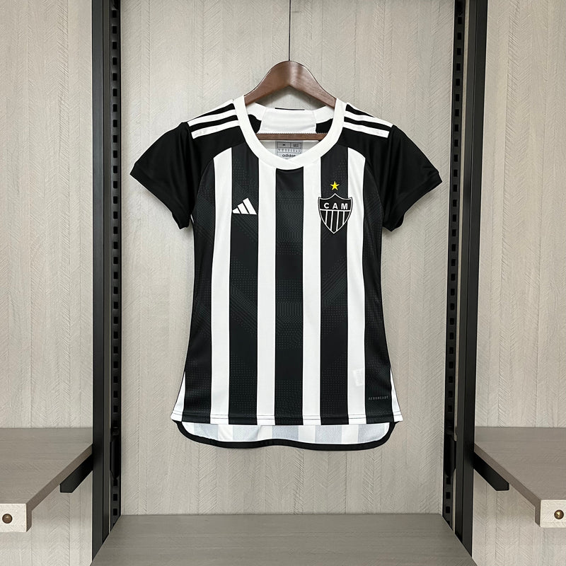 Camisa Atlético Mineiro Home 24/25 Torcedor Adidas Feminino - Preta e Branca