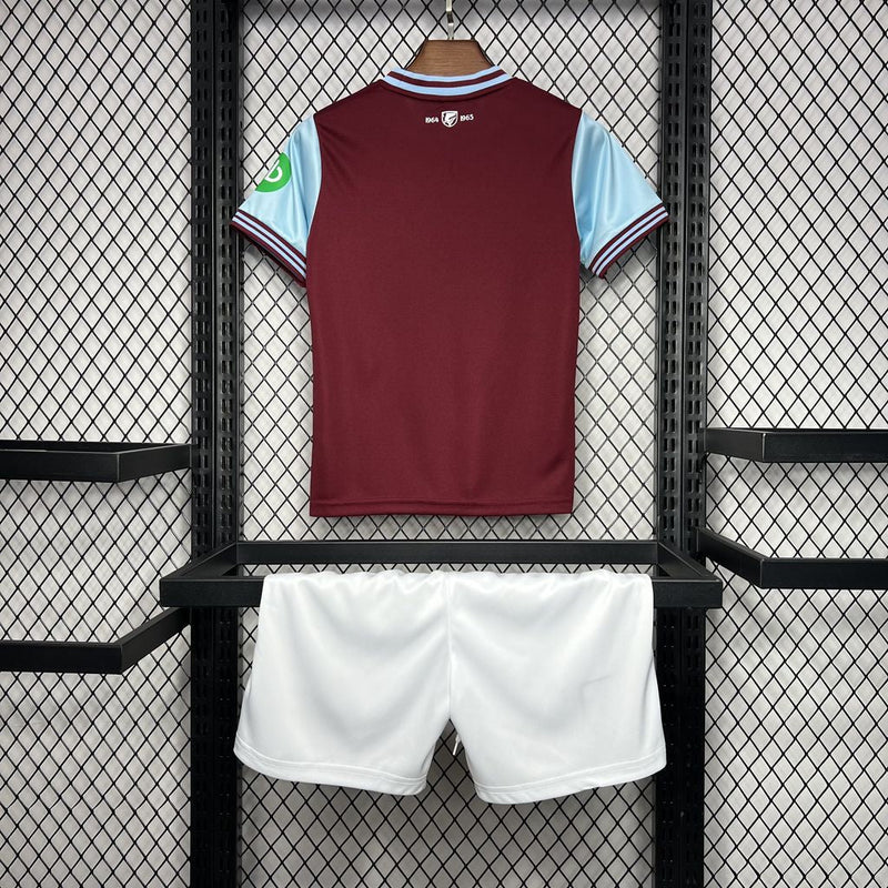 Kit Infantil West Ham Home 24/25 Unissex Umbro - Vermelha