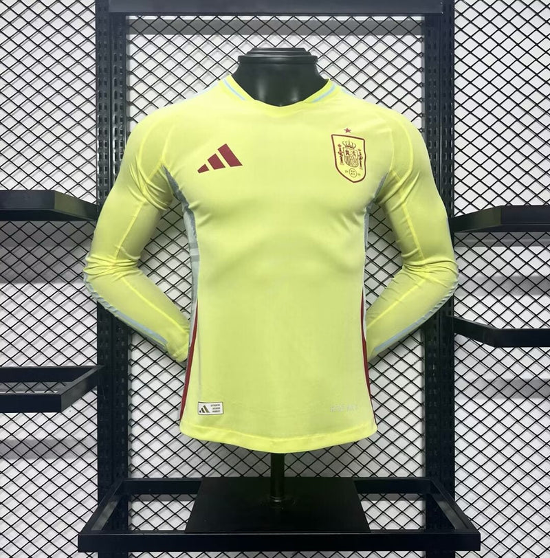 Camisa Espanha Away Manga Longa 24/25 Jogador Adidas Masculina - Amarelo