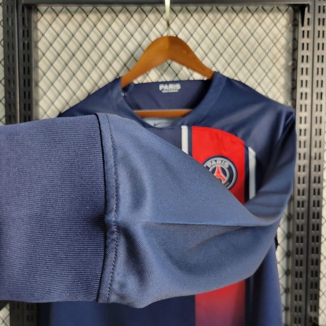 Camisa PSG Home Manga Longa 23/24 Torcedor Nike Masculina - Azul Marinho e Vermelho