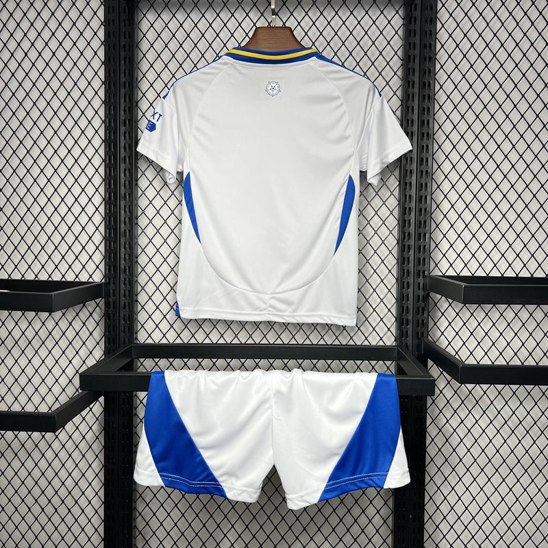 Kit Infantil Leeds United Home 24/25 Adidas Unissex - Branco