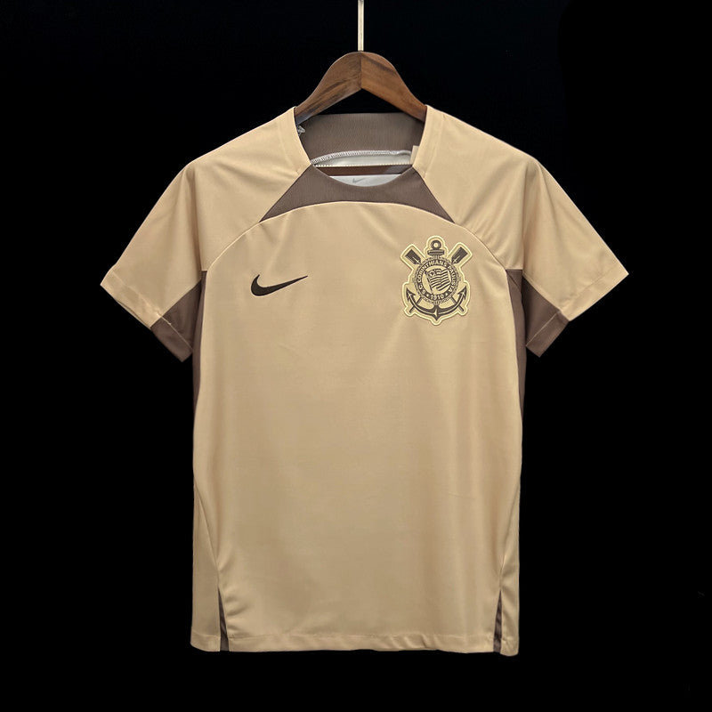 Camisa Corinthians Treino 24/25 Torcedor Nike Masculina - Marrom Claro