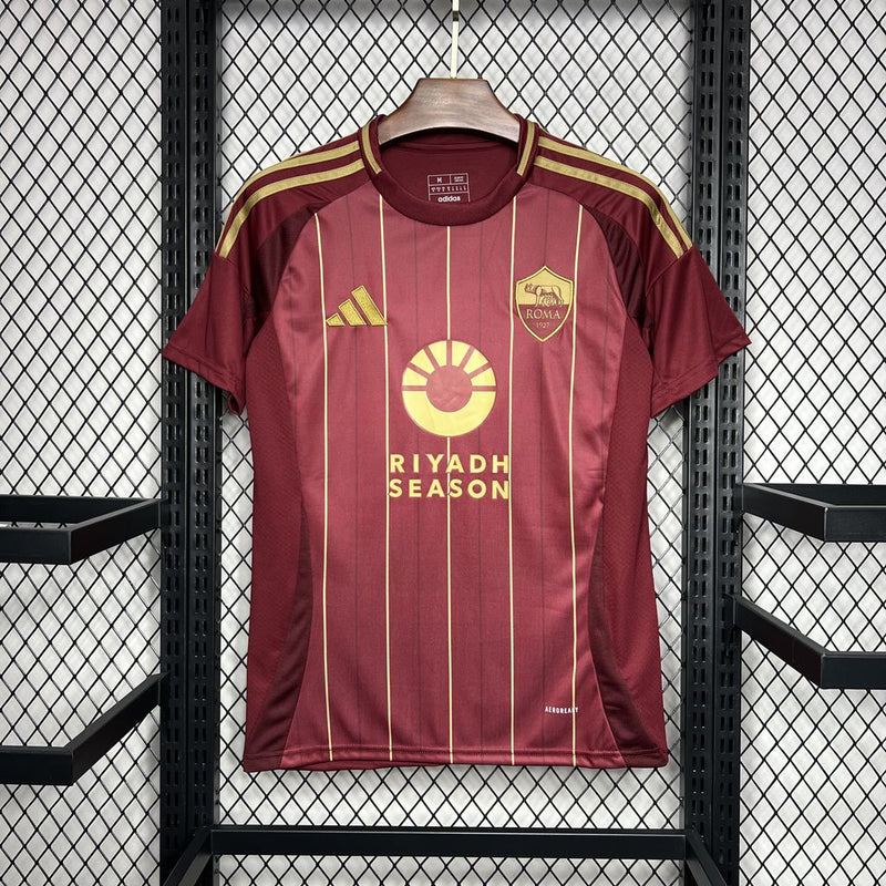 Camisa Roma Home 24/25 Torcedor Adidas Masculina - Vermelho Vinho