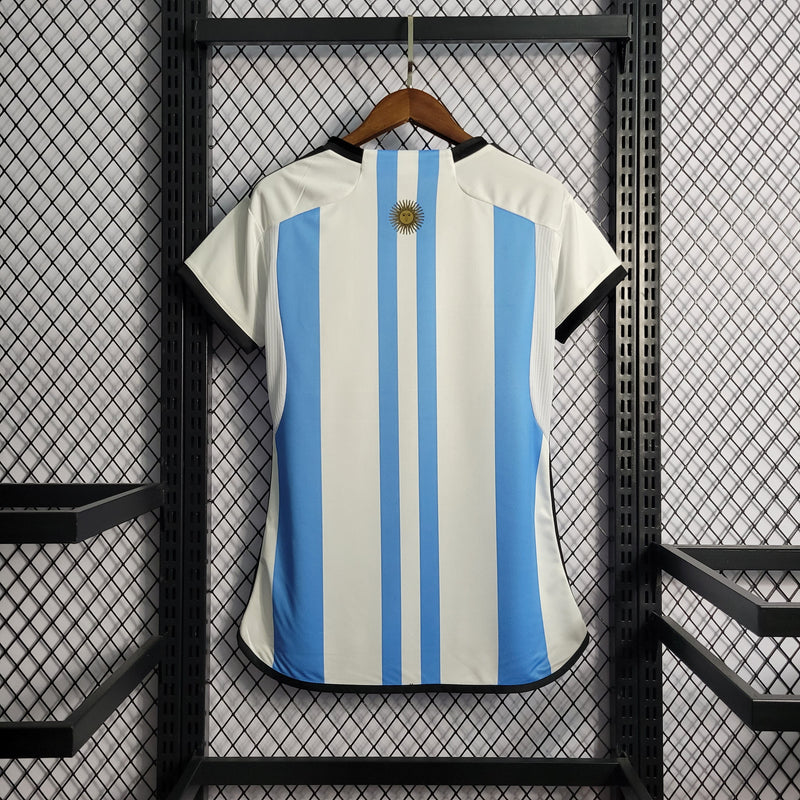 Camisa Argentina Home 22/23 Torcedor Adidas Feminina - Azul e Branca