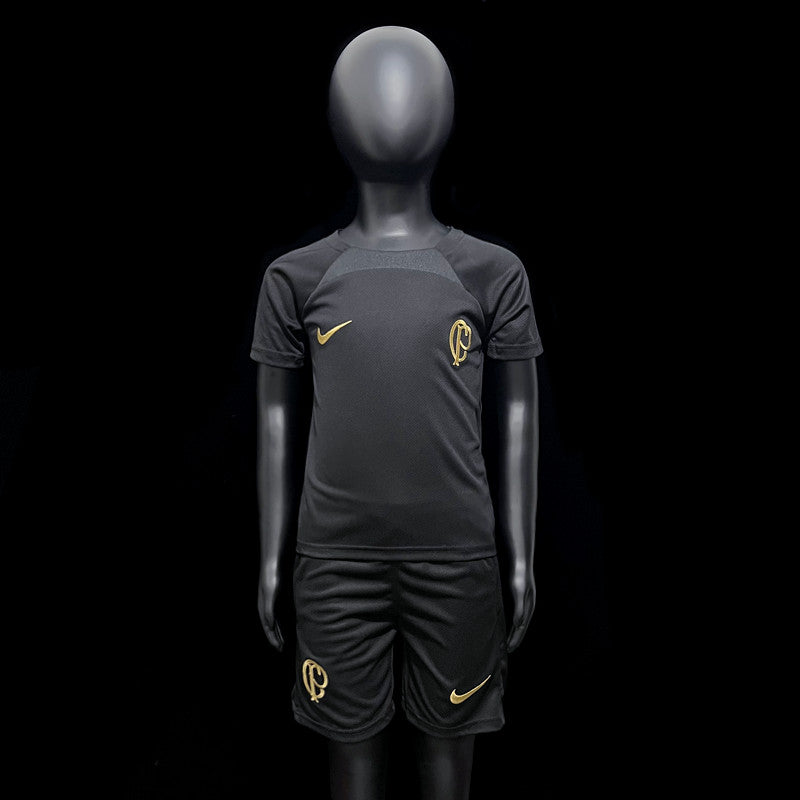 Kit Infantil Corinthians Treino 23/24 Torcedor Nike Masculina - Preto