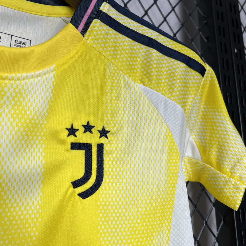 Kit Infantil Juventus Away 24/25 Unissex Adidas - Amarelo