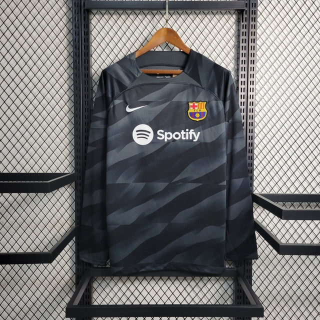 Camisa Barcelona Goleiro 23/24 Manga Longa Torcedor Nike Masculina - Preta