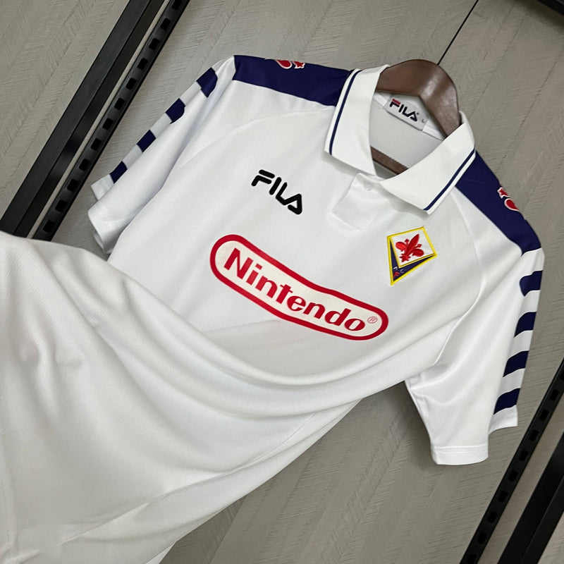 Camisa Fiorentina Away Retro 98/99 Torcedor Fila Masculino - Branco e Roxo