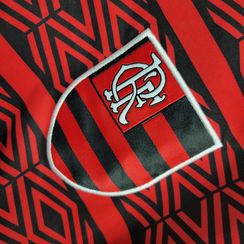 Corta Vento Flamengo Adidas Unissex - Listrado Vermelho e Preto