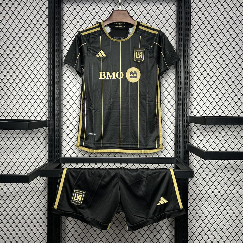 Kit Infantil Los Angeles FC Home 24/25 Adidas Unissex Masculina - Preto e Dourado