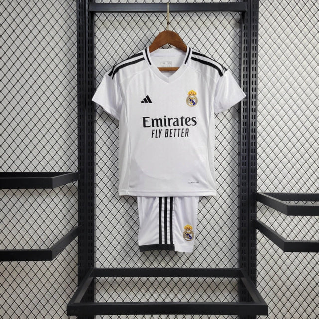 Kit Infantil Real Madrid Home 24/25 Adidas Masculina - Branca