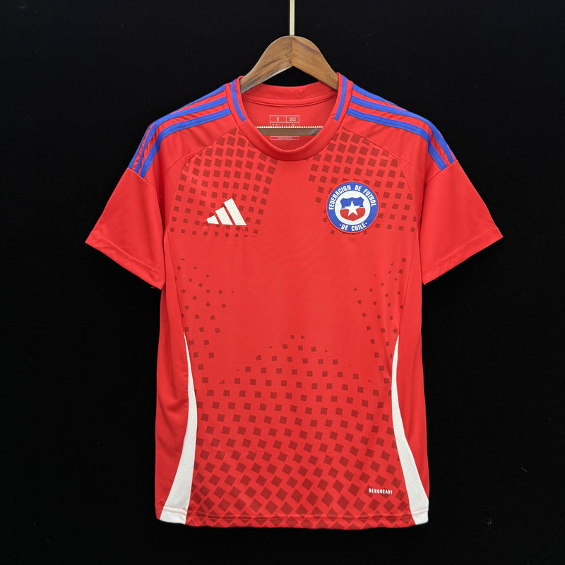 Camisa Chile Home 24/25 Torcedor Adidas Masculina - Vermelha