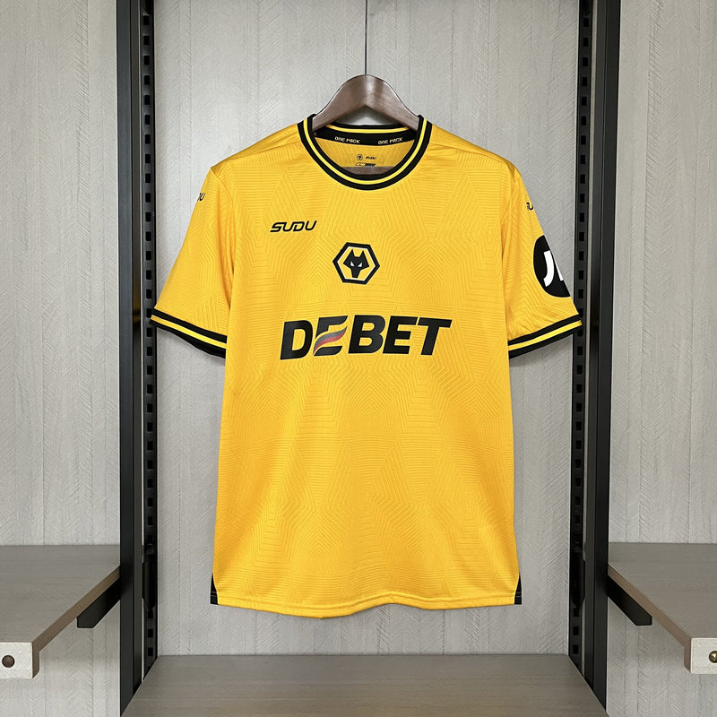 Camisa Wolves Home 24/25 Torcedor Sudu Masculina - Amarela