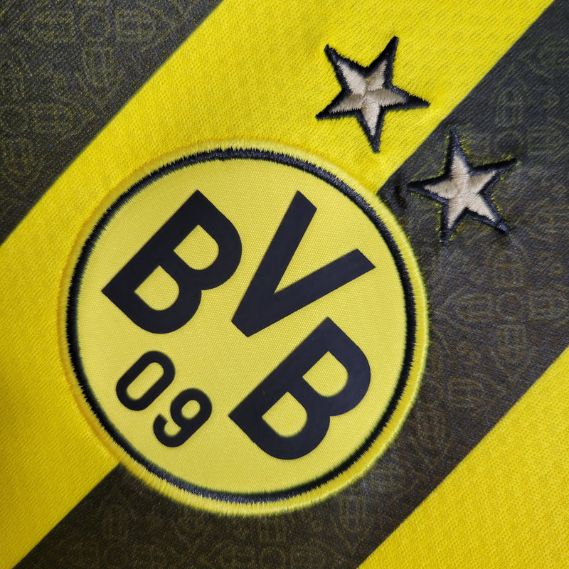 Camisa Borussia Dortmund Home 22/23 Torcedor Puma Masculina - Listrada Amarela e Preta