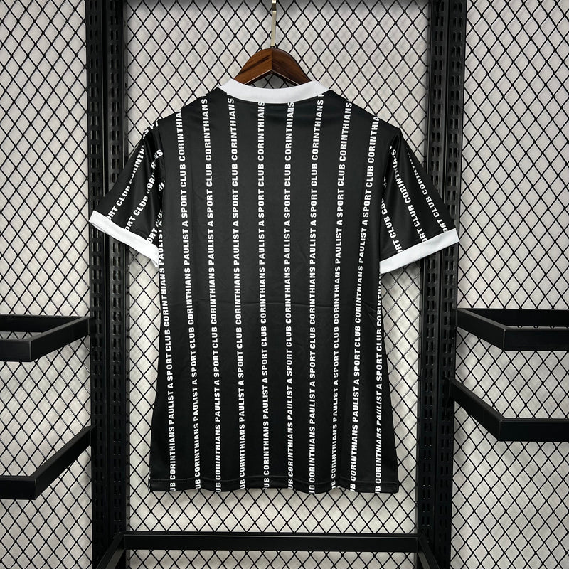 Camisa Corinthians Retro Third 1994 Torcedor Finta Masculina - Preta e Branca