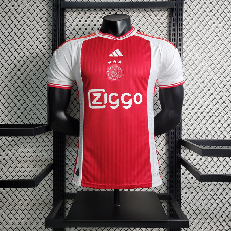 Camisa Ajax Home 23/24 Jogador Adidas Masculina - Branca e Vermelha