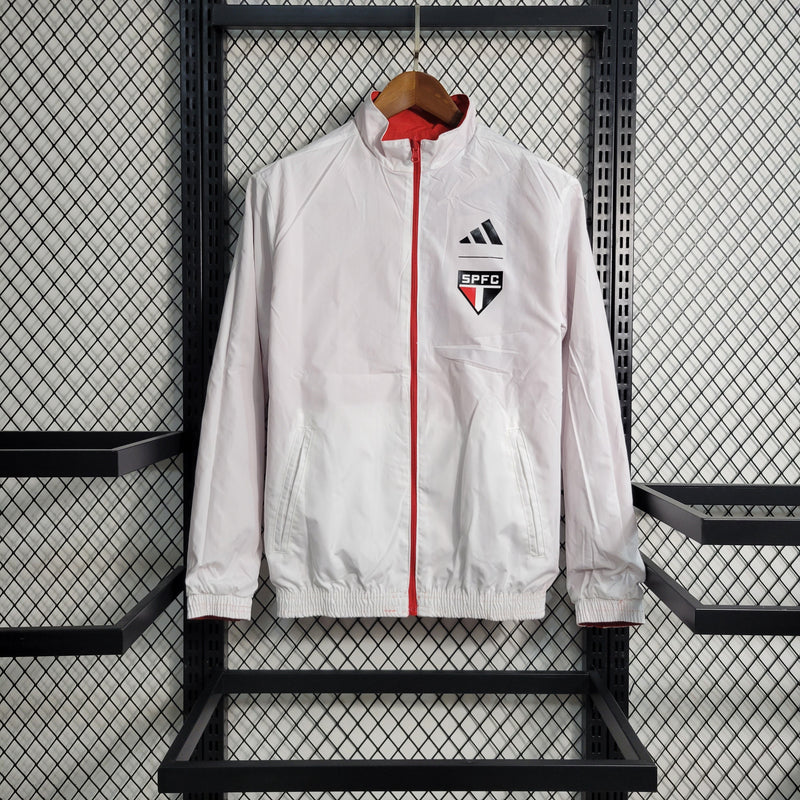 Corta Vento São Paulo Reversível 23/24 Adidas Unissex - Vermelho e Branco