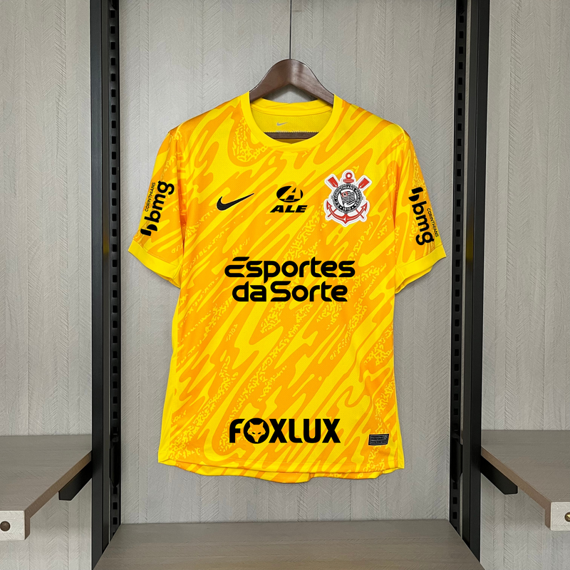 Camisa Corinthians Goleiro Todos os Patrocinadores 24/25 Torcedor Nike Masculina - Amarelo