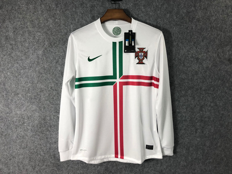 Camisa Portugal Away Retro Manga Longa 12/13 Torcedor Nike Masculina - Branca