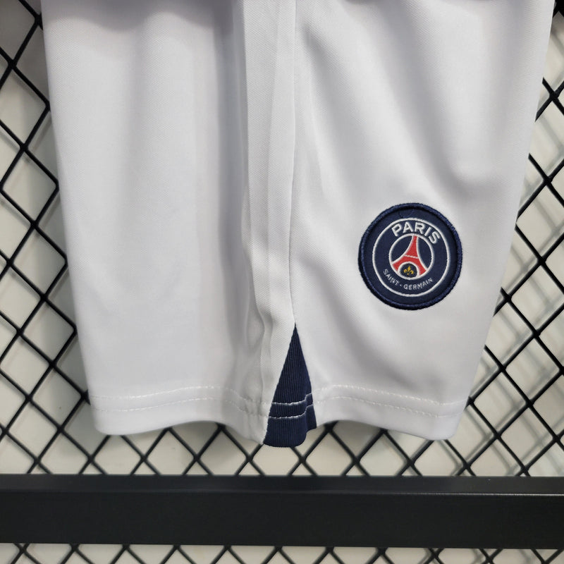 Kit Infantil PSG Away 23/24 Torcedor Jordan Masculina - Branca