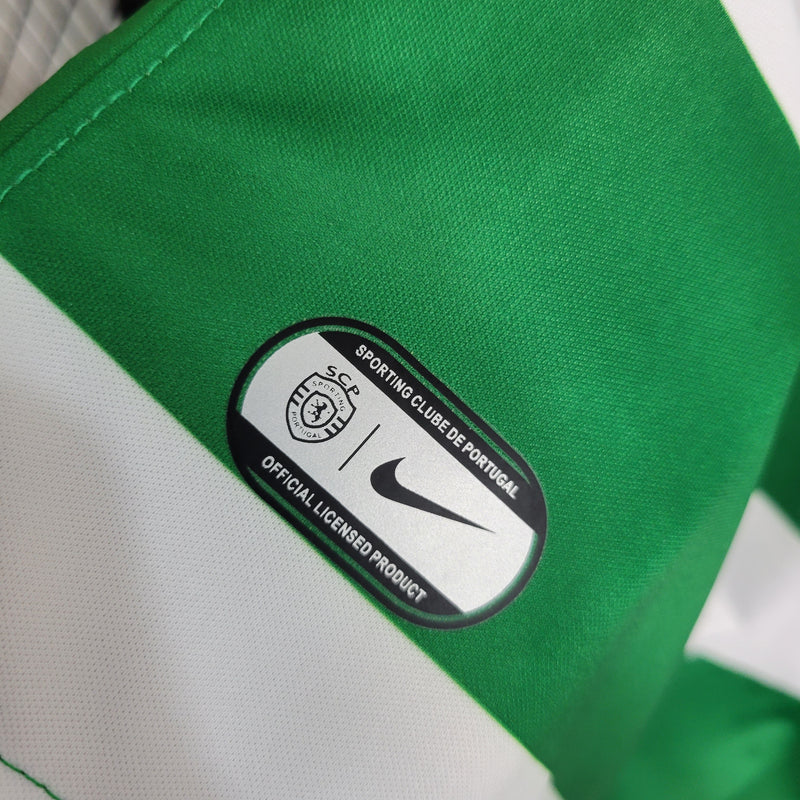 Camisa Sporting Home 23/24 Torcedor Nike Masculina - Verde e Branca