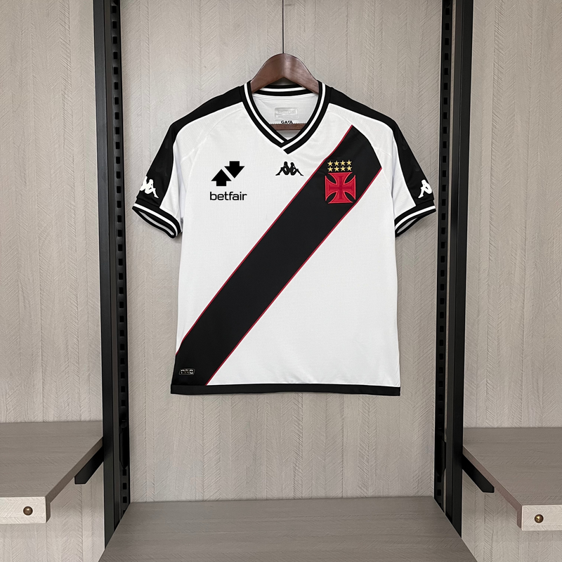 Camisa Vasco da Gama Away 24/25 Torcedor Kappa Feminino - Branca e Preta