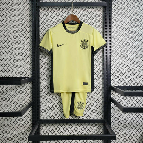 Kit Infantil Corinthians Third 23/24 Torcedor Nike Masculina - Amarelo