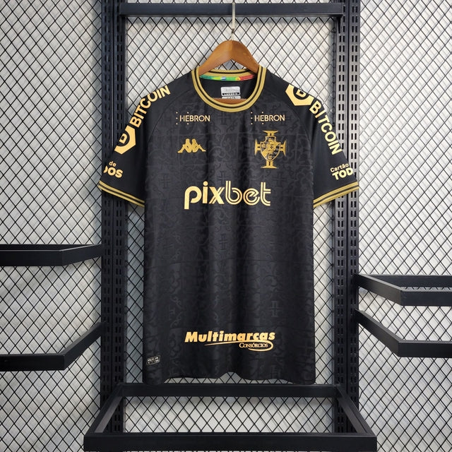 Camisa Vasco da Gama Third 22/23 + Todos os Patrocínios Torcedor Kappa Masculino - Preto